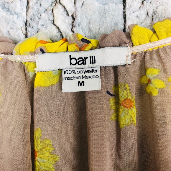 Bar III Floral Flowy Peasant Top - Picture 3 of 4